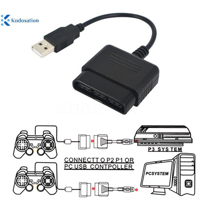 Kudosion USB Controller อะแดปเตอร์แปลงสายเคเบิลสําหรับ PlayStation PS2 ถึง PS3 PCPS2 ถึง PS3 PC Nice