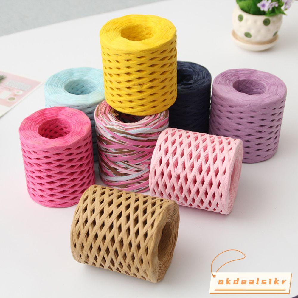IOKDEALS1 เชือกถัก 200 ม. ลาไฟต์ เทปบรรจุภัณฑ์ที่เป็นมิตรกับสิ่งแวดล้อม