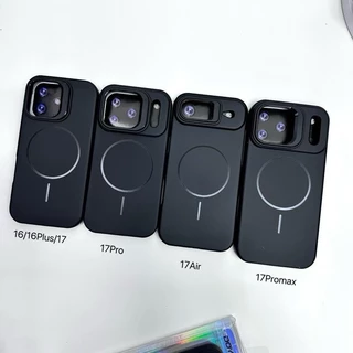 🔥มีส่งด่วน ในกทม.🔥 เคสไอโฟน Case สีดำด้าน สีพื้น ซิลิโคนแข็ง แม่เหล็กชาร์จได้ ขอบกล้องตั้งได้