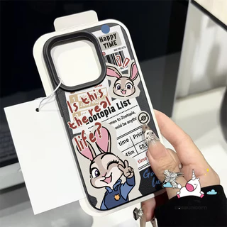 สำหรับ Samsung A17 A56 A07 A05s A36 A15 A35 A06 A24 A16 A15 A54 A53 S23 ULTRA ปกหนังลายการ์ตูนคู่กระต่ายกับสุนัขจิ้งจอก