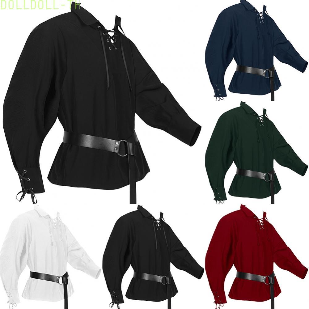 [Dolldoll]Men T-Shirt Renaissance Shirt V-neck 18th Century Cosplay Four Seasons