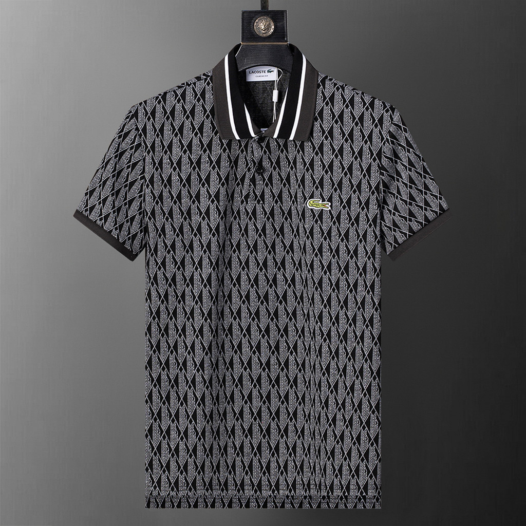 Camel Striped Men’s Shirt | Minimal Business Style Luxury Polo | Quick-Dry &amp; Breathable Casual Wear