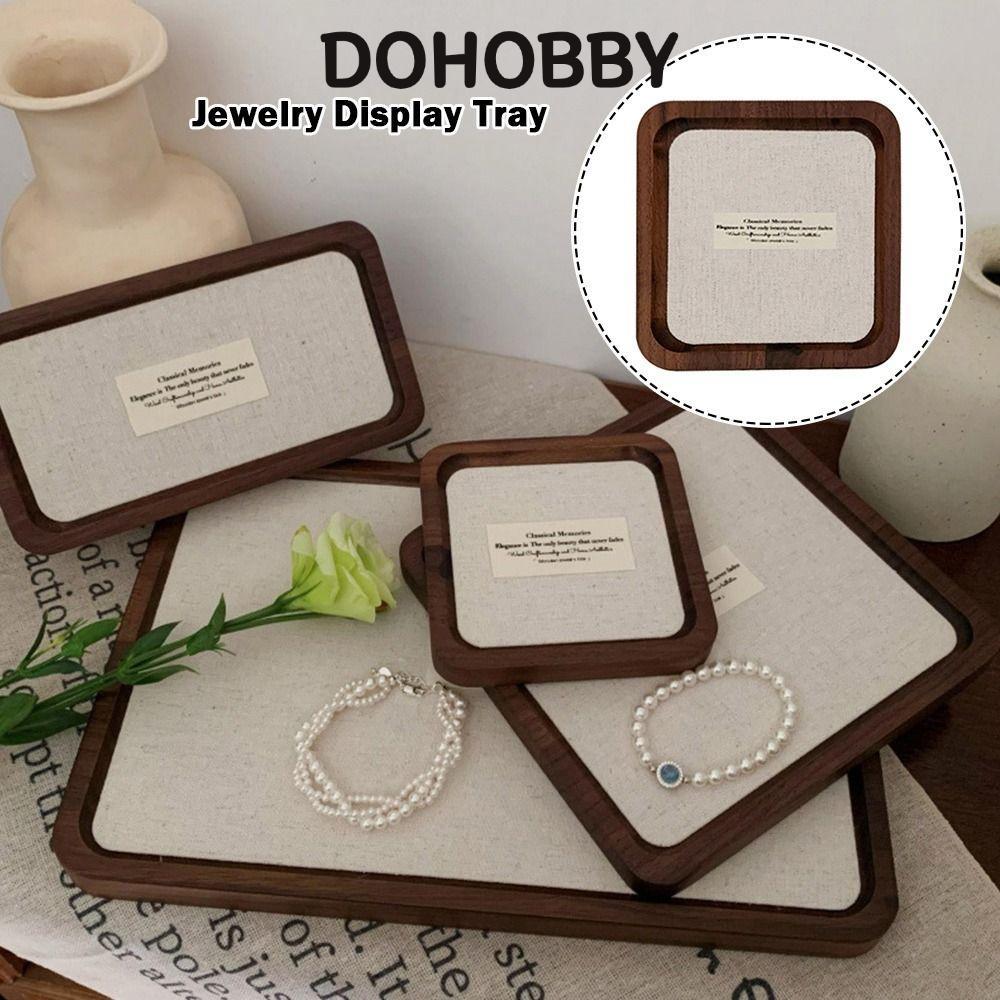 ถาดโชว์เครื่องประดับ ทีath ถาดเครื่องประดับไม้ไม้เนื้อแข็งสี ขาตั้งสร้อยคอ ดีไซน์ย้อนยุค วัสดุไม้ สไ
