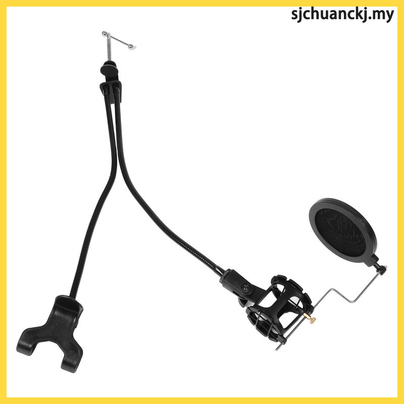 Mic Holder Clip Double Stand Gooseneck Microphone sjchuanckj