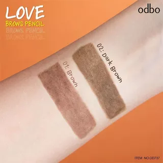 ODBO Love Brows Pencil 1.3g #OD737-01 Brown โอดีบีโอ ดินสอเขียนคิ้วเนื้อนุ่ม.