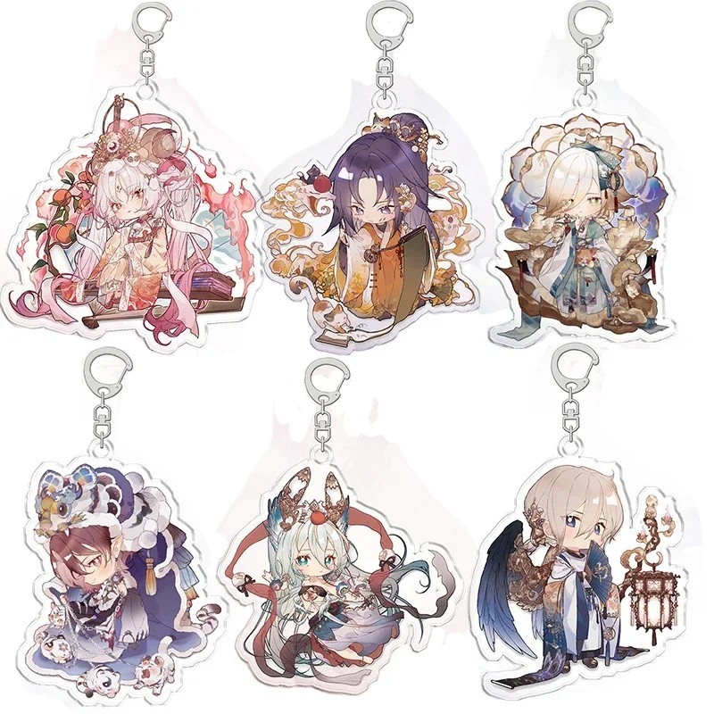 Onmyoji Onmyoji เกมพวงกุญแจอะคริลิคไมกาพิมพ์ Chibi Asura Yamata no Orochi Ootengu Shuttendouji ตกแต่