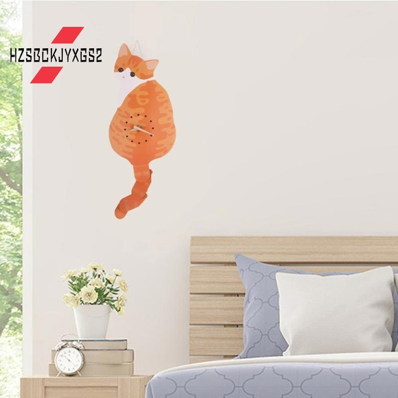 Hzsbckjyxgs2For Wall Clock Naughty for Cat Wag Tail Clocks for Home Decorative Cloc Home Fun B