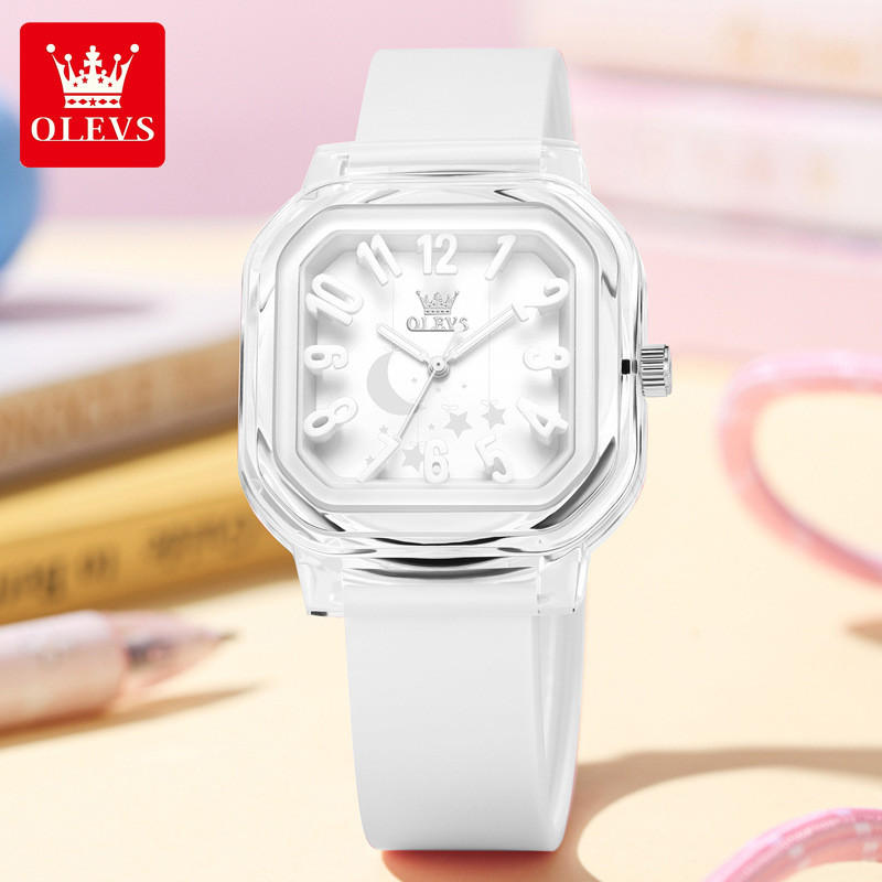 Oulishi digital student watch with jelly cartoon silicone strap, high aesthetic value, simple and ni