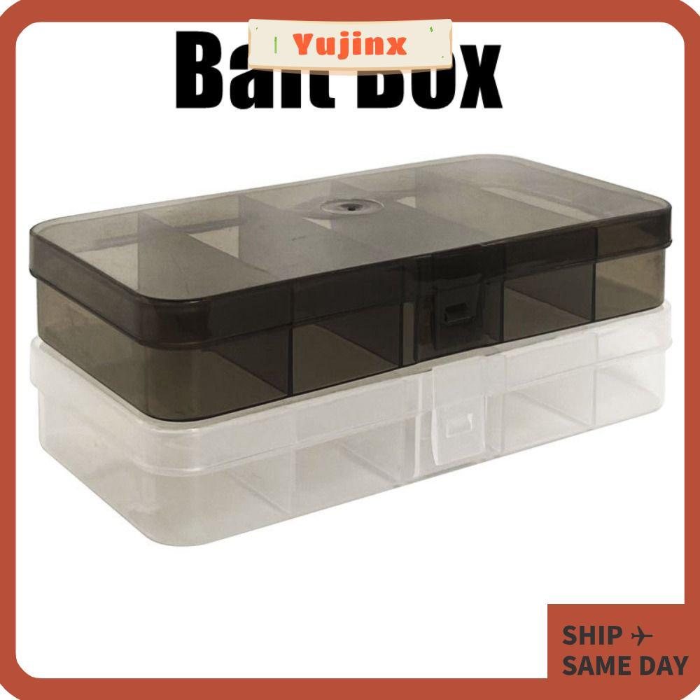YUJINX กล่องเหยื่อ,โปร่งใส Hangable Luya กล่องอุปกรณ์ตกปลา,พลาสติกแบบพกพา 5 กริดเครื่องมือตกปลาตกปลา