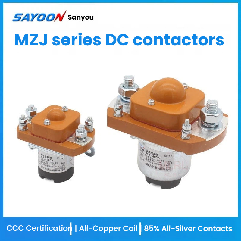 Sanyou MZJ-50A 100A 200A 400A 600A High Power DC Contactor 12V 24V 48V