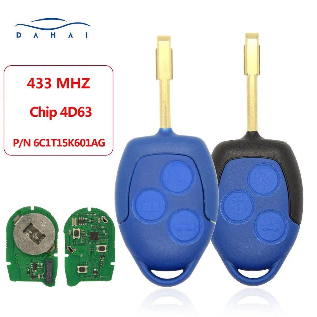 Dahai P/N: 6C1T15K601AG 3 ปุ่ม 433Mhz 4D63 ชิปรีโมทกุญแจรถสําหรับ Ford Transit WM VM 2006-2014 P/N ส