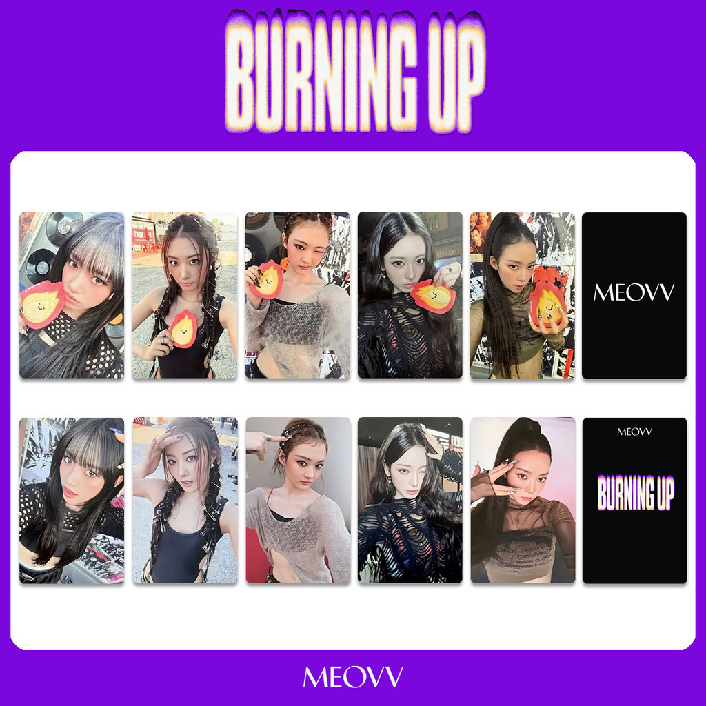 MEOVV สินค้า BURNING UP Photocard แฟลชการ์ดสุ่ม Full Amount Card Punch Song Card Meow ของขวัญพิเศษ P