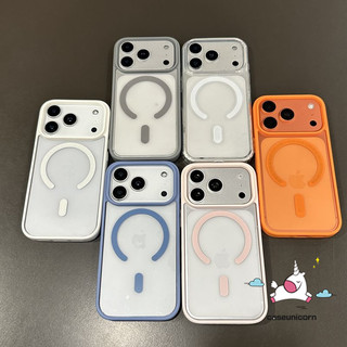 สำหรับ IPhone 11 17 13 16 15 14 AIR 12 Pro Max 15 14 13 16 Pro 7 8 Plus แฟชั่นฝาปิดดูดแม่เหล็กสีเรียบง่าย