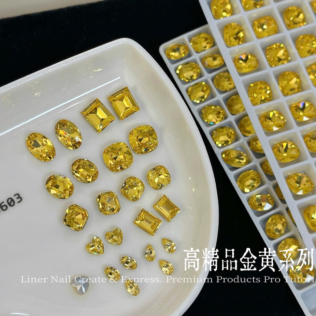 Liner Nails Jewelry Diamond High-Premium Golden Series Oval Fat Square Pointed Bottom Loose Diamond 