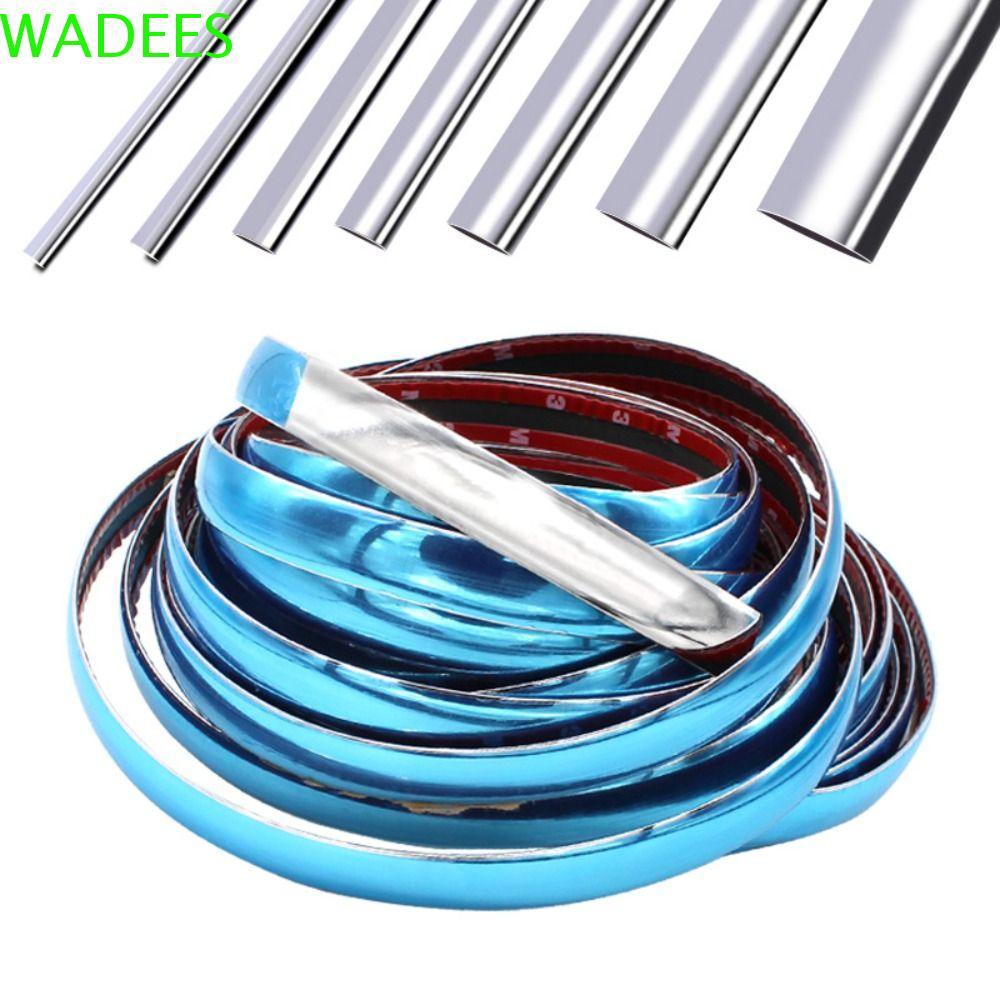 WADEES แถบตกแต่งรถยนต์ Moulding จัดแต่งทรงผม Trim 3M Universal Anti-collision Strip Silver Door Wind