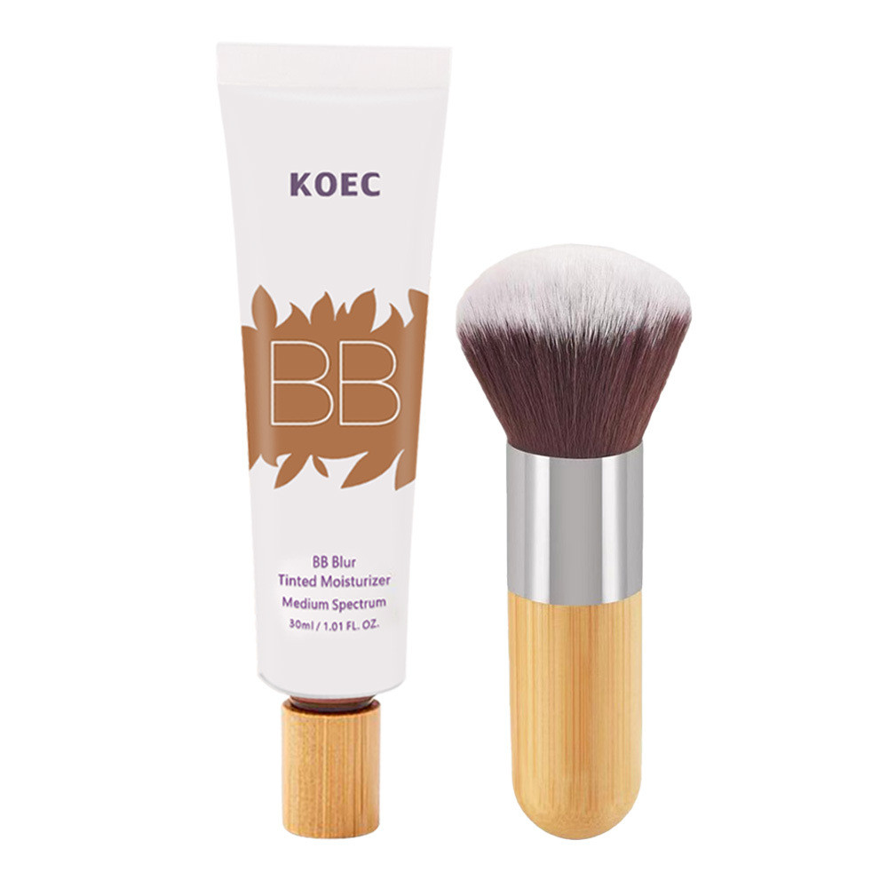 สินค้าใหม่ทุกวัน/KOEC Moisturizing คอนซีลเลอร์ BB ครีมพร้อมแปรง BB blur tinted moisturizer กันน้ํา L