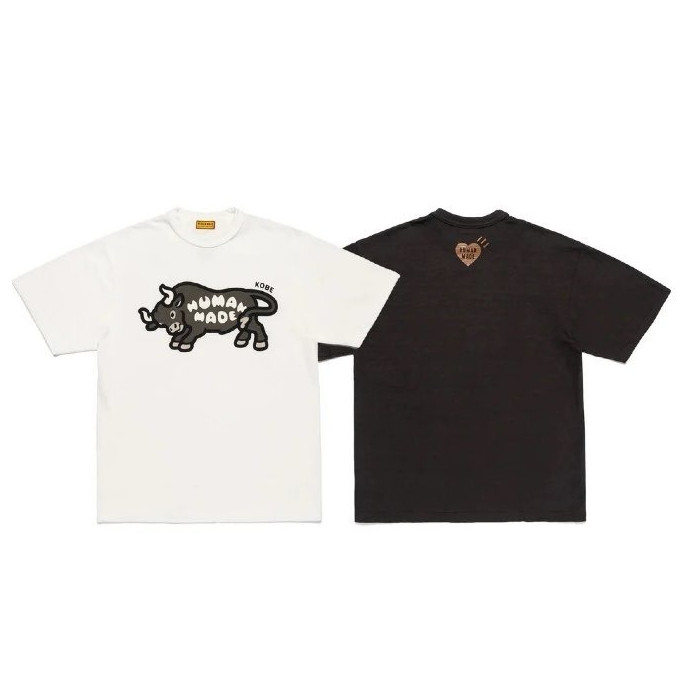 เสื้อยืดผ้าฝ้ายทรงสบายๆ สไตล์_unisex_พรินต์_Kobe_Cow