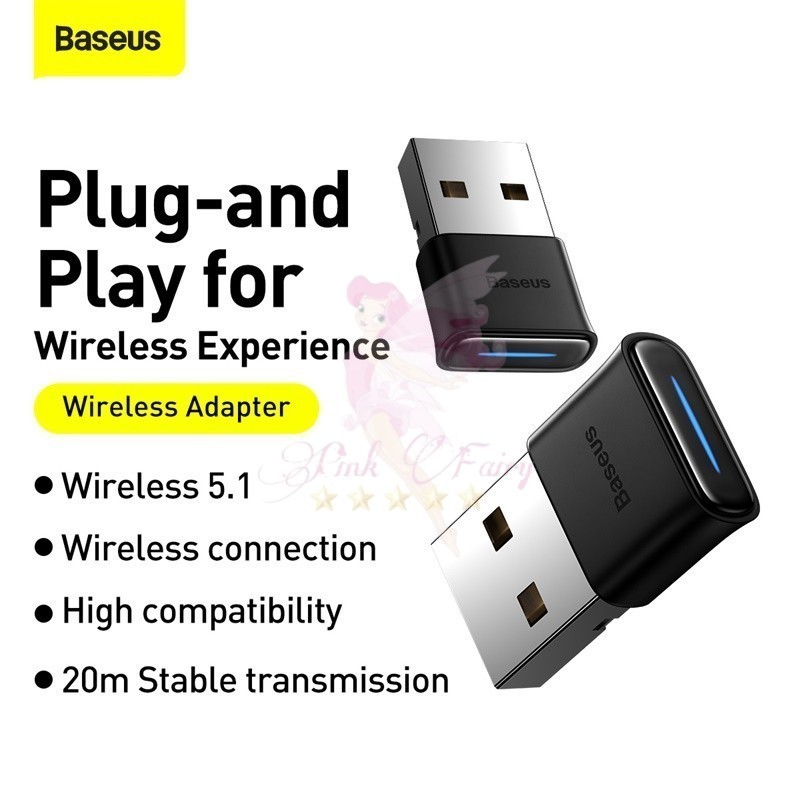 Baseus Mini Adapter BA04 Mini Adapter ตัวรับสัญญาณดองเกิลบลูทูธไร้สาย USB 5.0 ของแท้
