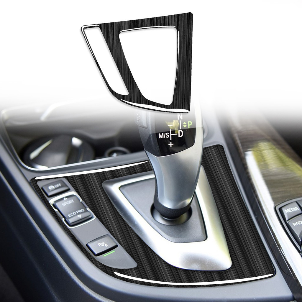 เหมาะสําหรับ BMW/3 Series GT F30F34 Central Control แผงเกียร์สีดําแปรงรูปแบบอุปกรณ์ตกแต่งภายในรถยนต์