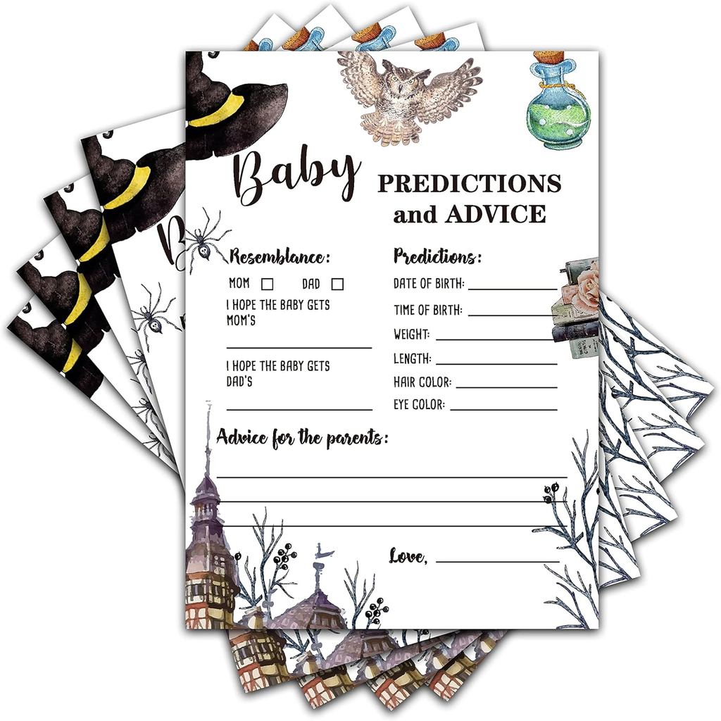 Magic School Baby Shower Party Game Baby Predictions and Advice Cards(30-Pack), Baby Gender Reveal P
