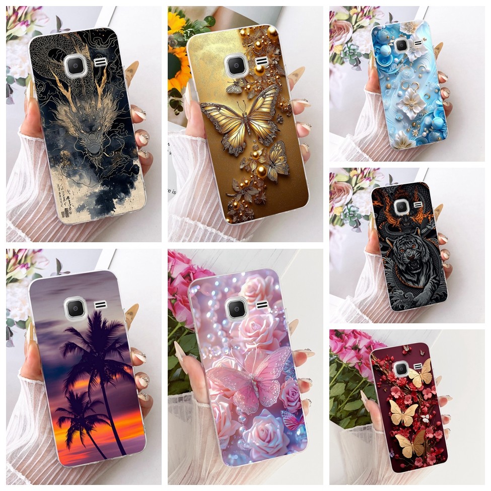 สําหรับ Samsung Galaxy J1 mini Clear Case ความงามหรูหราน่ารักแฟชั่นผีเสื้อตลกทาสีสําหรับ Samsung J1 