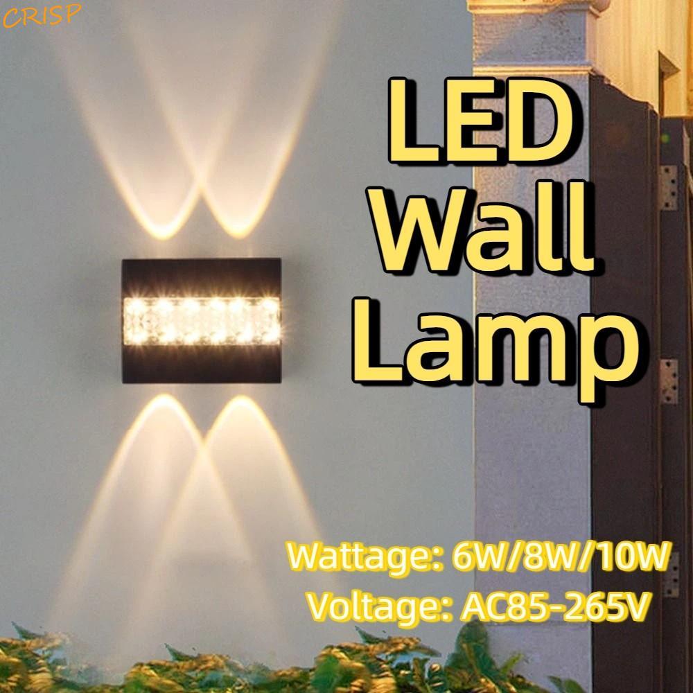 CRISP โคมไฟติดผนัง LED, AC85-265V 10W/8W/6W โคมไฟติดผนังกันน้ํา, Minimalist Up Down ความสว่างติดผนัง