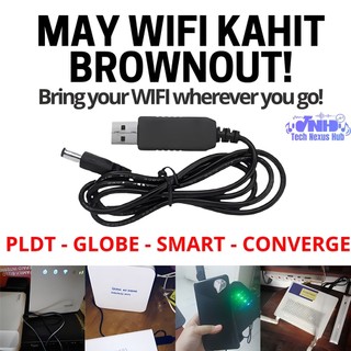 DC 5V to 12V USB Cable WiFi to Powerbank Connector Boost Converter Step-up Cord for Wifi Router