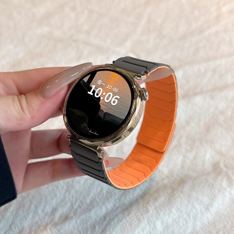 เหมาะสําหรับ samsung GalaxyWatch8/7/6/5pro ซิลิโคน 4 แม่เหล็ก ultra2 สาย samsung Armor 6classic42/46