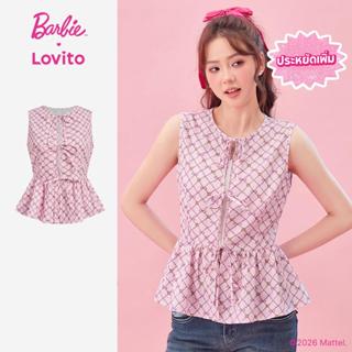 (New arrival) Barbie™ X Lovito  เสื้อลําลองผู้หญิง ผูกด้านหน…