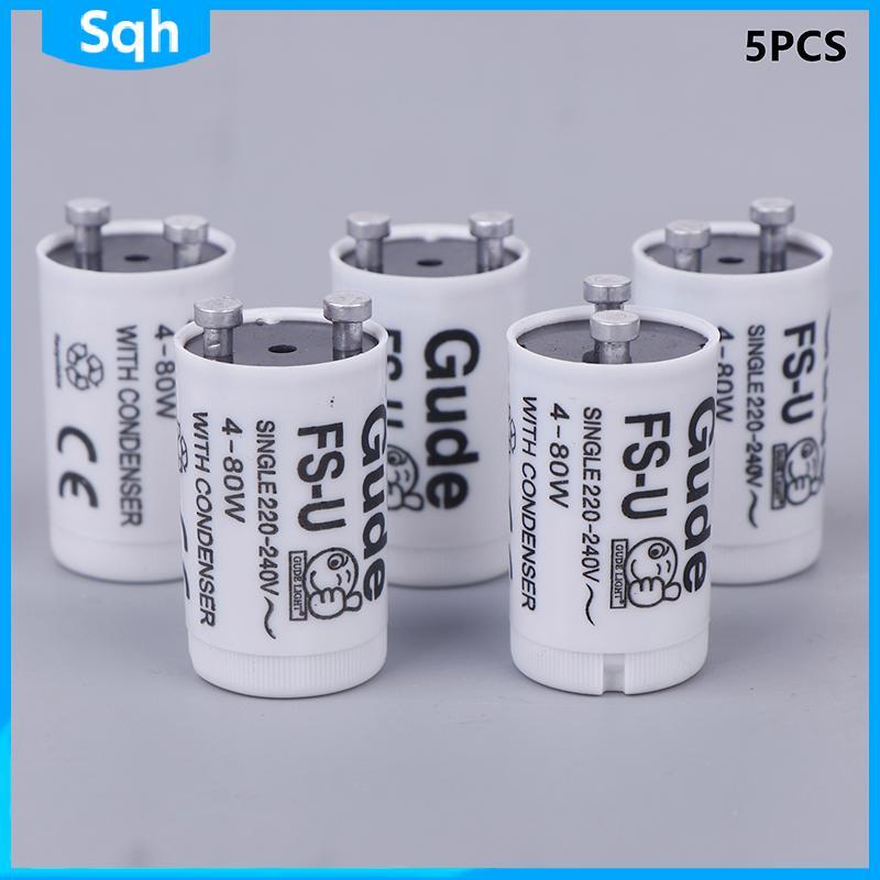Bri 5pc Fluorescent Lamp Starter Set (220V-250V, 4-80W) - CE Rohs Certified - Tube Fuse Starters ywr
