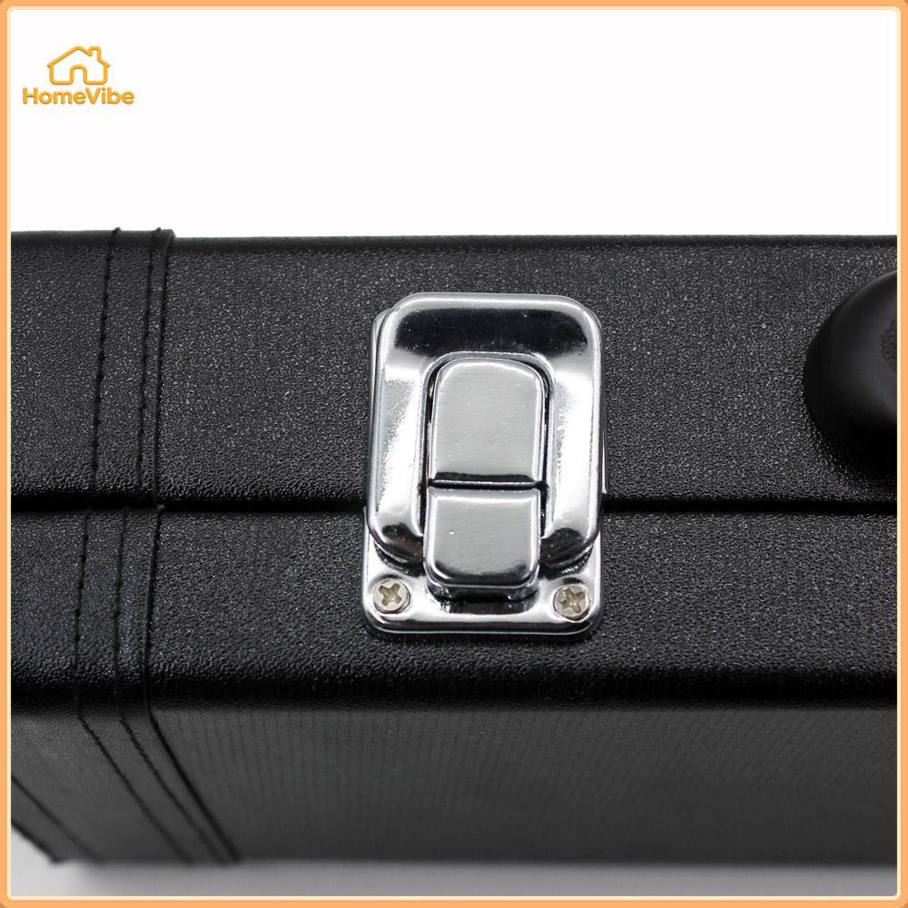 HomeVibe กระเป๋ากิกแบบพกพากล่องหนังสำหรับ Western Concert Flute พร้อมหัวเข็มขัดโฟมผ้าฝ้ายเบาะ