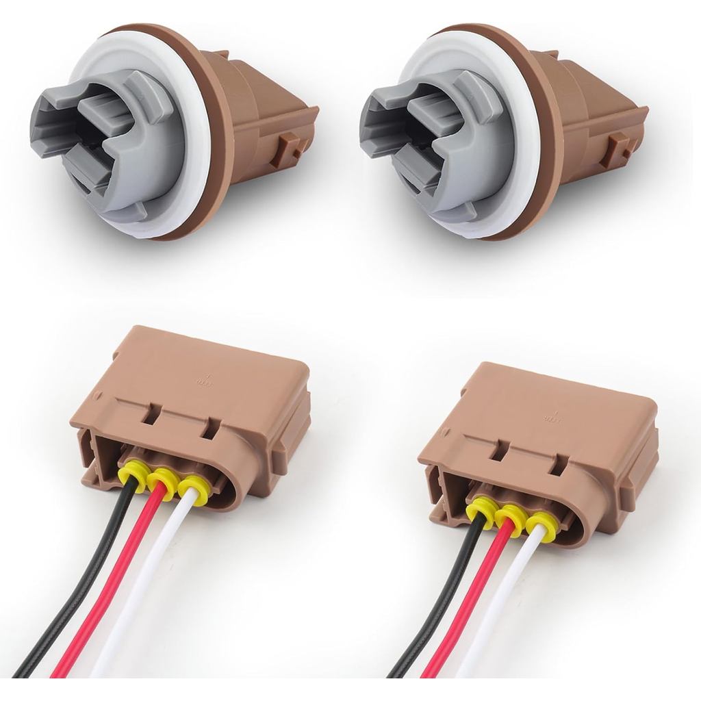 2 ชุดเลี้ยวสัญญาณซ็อกเก็ตและขั้วต่อผมเปียชุด OEM YF1Z13411CA 2U5Z13411SA,สายรัดไฟท้ายใช้งานร่วมกับ F