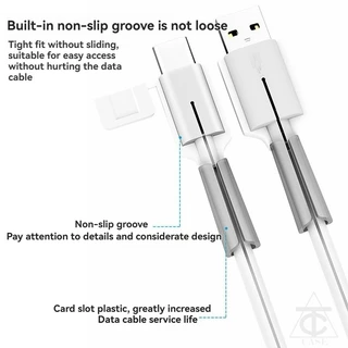 ปลอกหุ้มสายชาร์จและสายดาต้าซิลิโคน (Type-C / USB) พร้อมตัวป้องกันหัวชาร์จ สำหรับ iPhone 20W / 18W