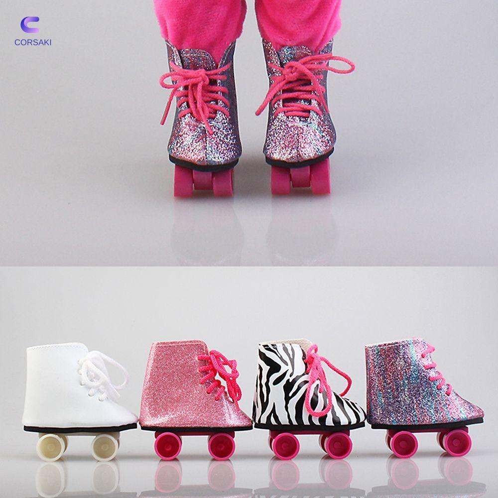 CORSAKI Glitter Skating Shoes Fashion Doll Accessories Roller Skate Shoes
