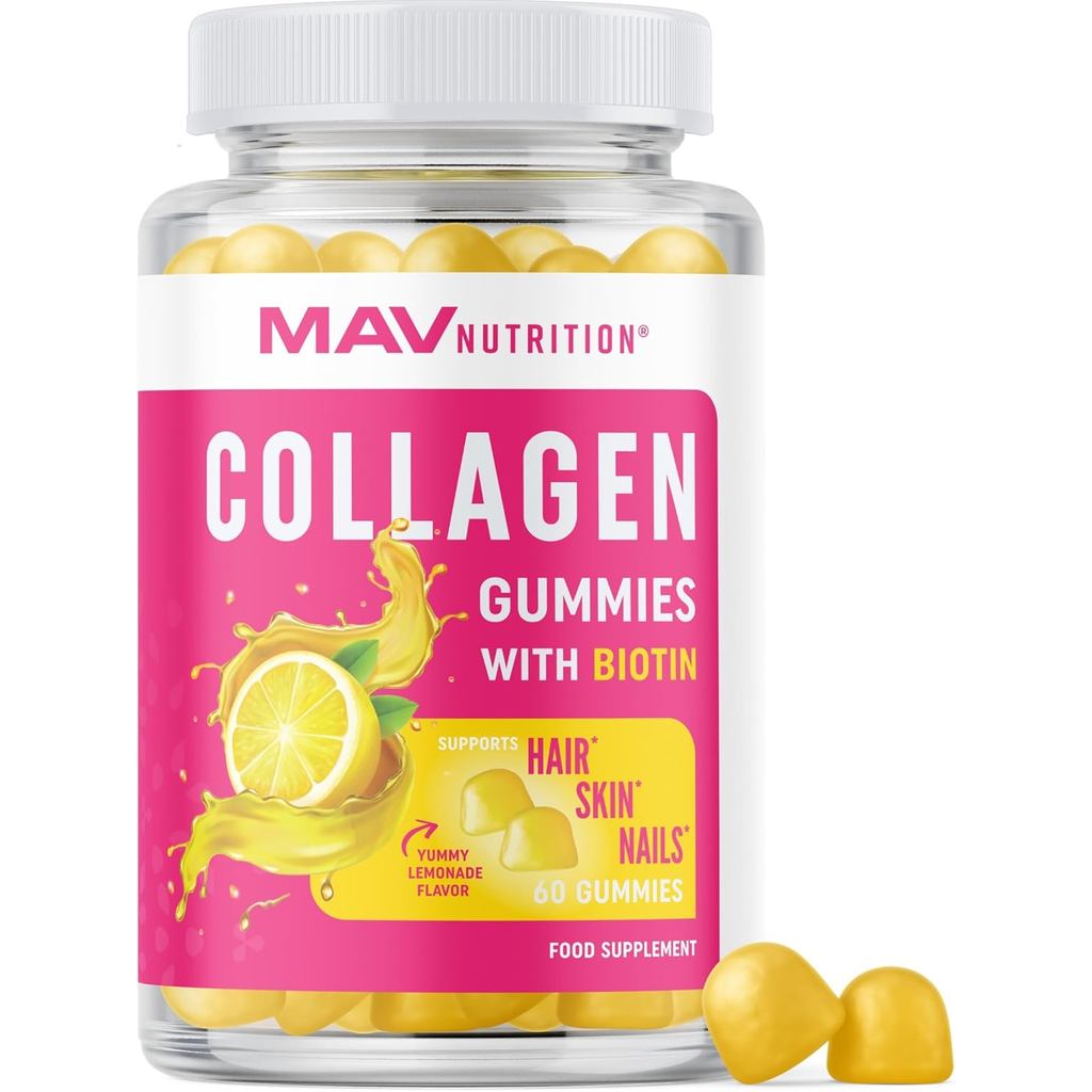 กัมมี่คอลลาเจนสําหรับผู้หญิง | 200มก. Hydrolyzed Collagen + 2500mcg ไบโอติน พร้อมวิตามินซี E & Zinc 
