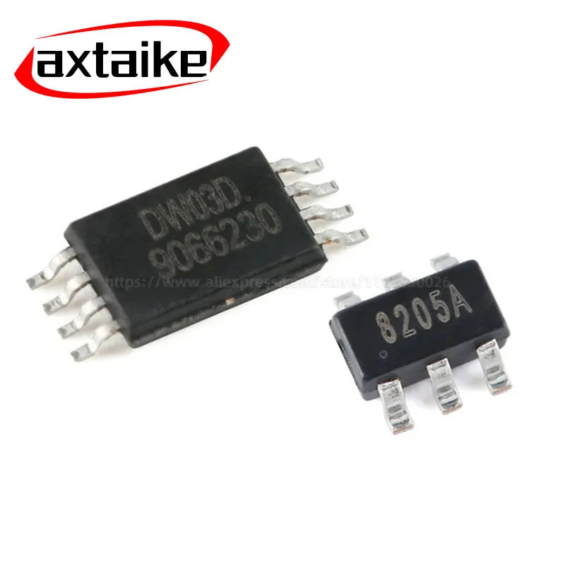 10PCS DW01 DW01A DW02A DW03D DW06D DW07D 8205A 8205S FS8205A SOT23-5/6 TSSOP8 SMD เซลล์แบตเตอรี่ลิเธ