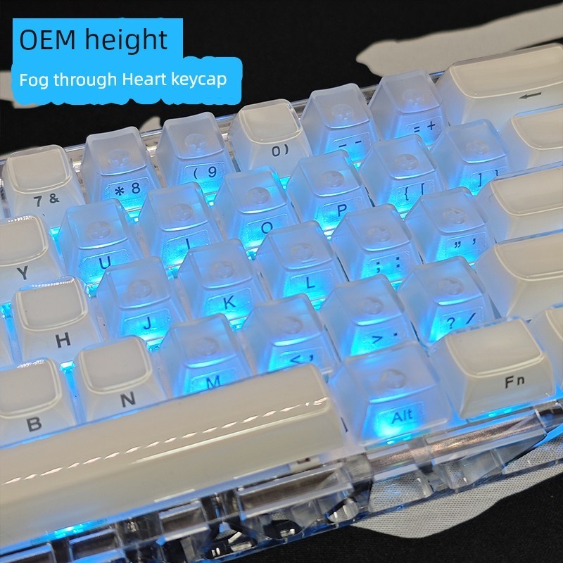 keycap ใส keycap สีดําสีขาวรักสีชมพูหมอกปุ่มกดโปร่งใส OEM ความสูงข้ามแกน วูติ้ง แป้นพิมพ์เครื่องกลดั
