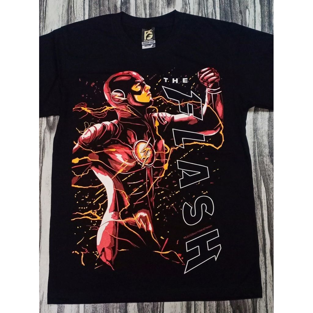 PG84 COMIC HERO THE FLASH AKA BARRY ALLEN STAR EZRA MILLER FANART PREMIUM GRADE BLACK TIMBER COTTON 