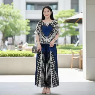 MeeiJaShop No.C3446 ชุดเซ็ท2ชิ้น ลายมัดย้อมสวยๆ เสื้อ+กางเกง *กางเกงมีกระเป๋า* ผ้านุ่มใส่สบาย เสื้อผ้าแฟชั่น