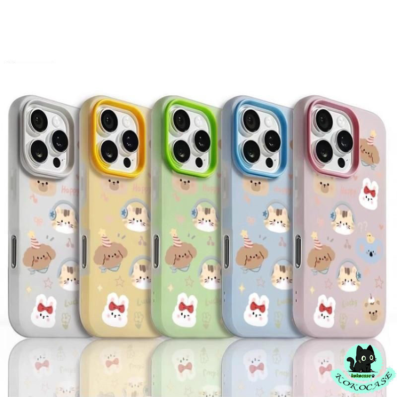 เคสกันกระแทก 2 in 1 ลายแมวใส่หูฟัง เคส OPPO A18 A38 A3x A3 Pro A58 A57 A77 A78 A60 A58 A78 A17 A16 A