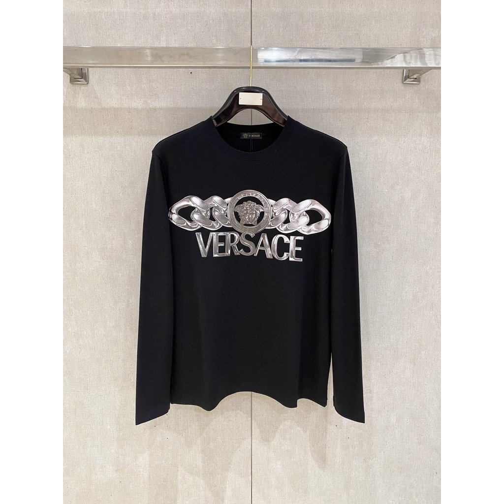 Versace เสื้อยืดแขนสั้น ระบายอากาศได้ดี เหมาะสำหรับผู้ชายและผู้หญิง