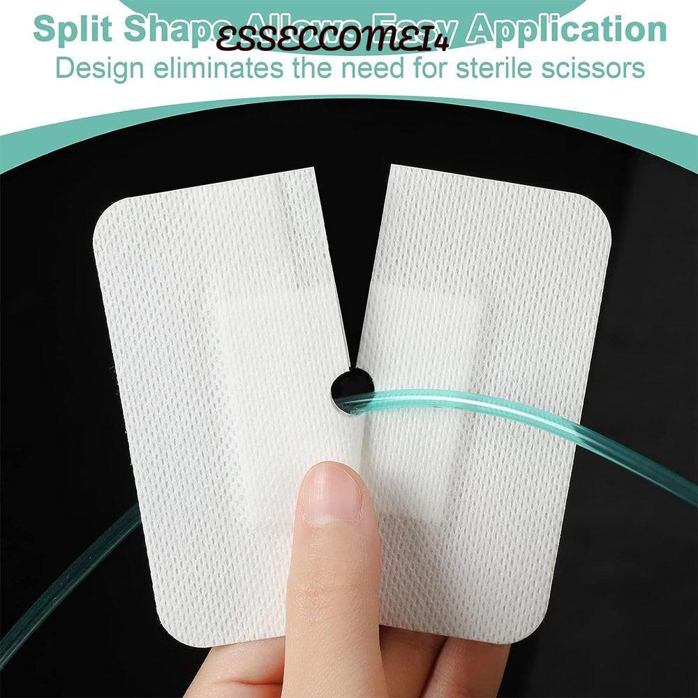 ESSECCOMEI4 10pcs Feeding Tube Pad, อุปกรณ์ไตเทียมผ้าพันแผลแผล Chest Catheter Cover, ทนทาน Gtube อุป