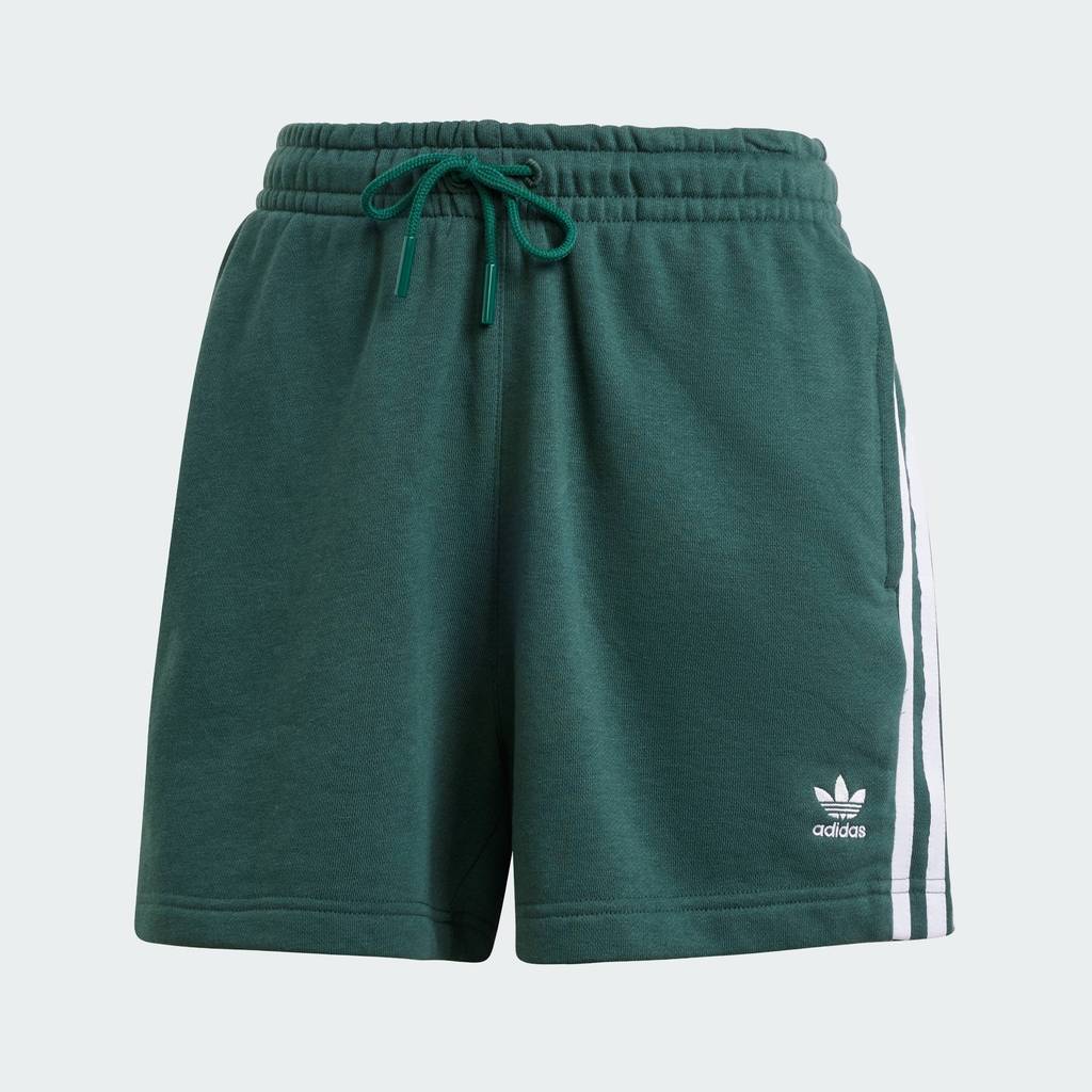 adidas Lifestyle 3-Stripes French Terry Shorts Women Green IY2156