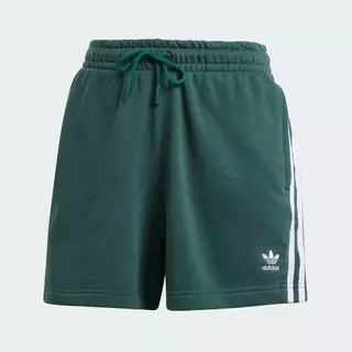 adidas ไลฟ์สไตล์ กางเกงผ้าเฟรนช์เทอร์รีย์ขาสั้น 3-Stripes ผู้หญิง สีเขียว IY2156