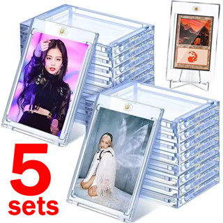 1/3/5 ชุด ซองใส่บัตรแม่เหล็กใส / 35PT ขาตั้งการ์ดสามเหลี่ยมอ…