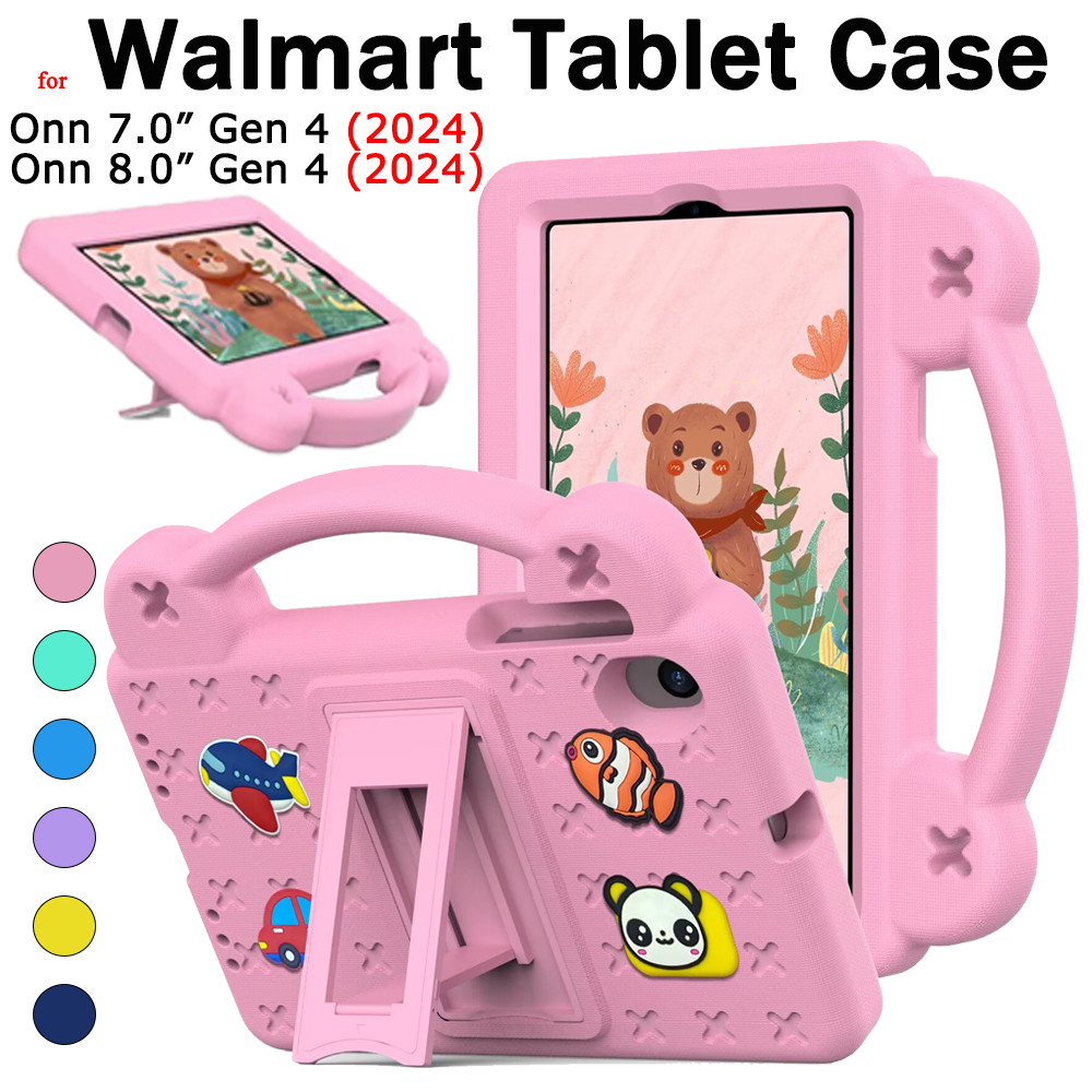 เคสแท็บเล็ต EVA สําหรับ Walmart ONN 8.0" 7.0 "Gen 4 2024 การ์ตูนพร้อมที่จับสําหรับ Onn 8.0 นิ้ว Gen 