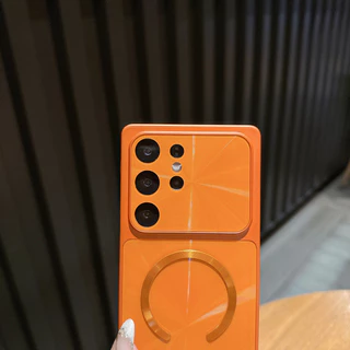 หรูหราหน้าต่างขนาดใหญ่ที่มีสีสัน Aurora เลเซอร์แม่เหล็กสําหรับ Samsung S26 Ultra Plus S25 FE Ultra S24 Ultra Plus FE ไร้สายชาร์จกันกระแทกฝาครอบป้องกัน