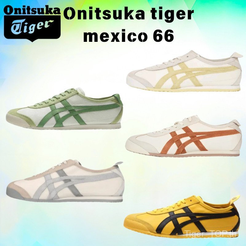 ONITSUKA TIGER (ONITSUKA TIGER) ของแท้ 100% ONITSUKA TIGER Mexico 66 แฟชั่นรองเท้าลําลองผู้ชายผู้หญิ