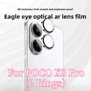 ตัวป้องกันกล้องสําหรับ POCO X8 X7 Pro Max X8ProMax 4G 5G 2026 กรณี 3D ฝาครอบโค้งกระจกนิรภัย Matel แหวนกล้องเลนส์ป้องกันฟิล์ม