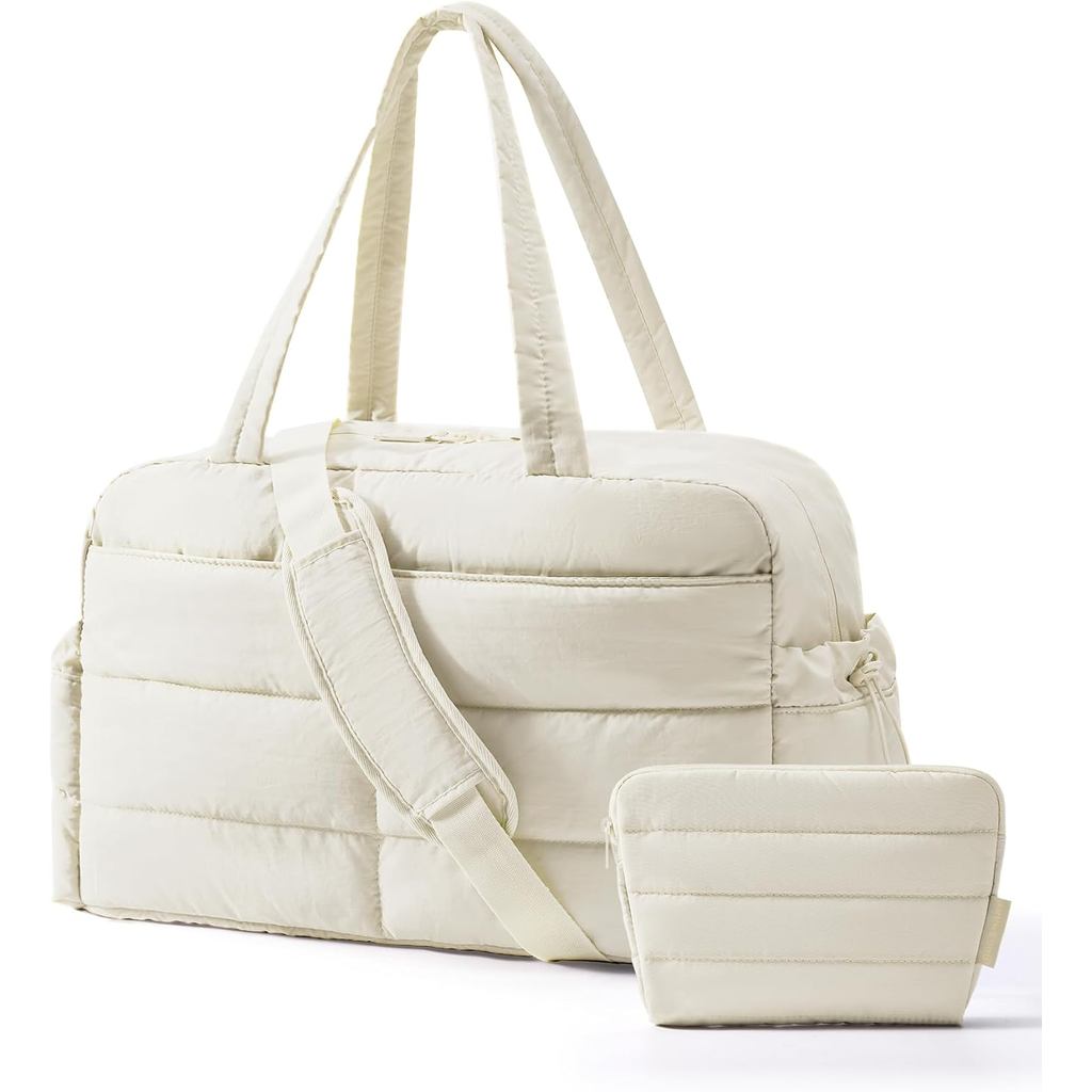 BAGSMART กระเป๋ายิมสําหรับผู้หญิง,กระเป๋า Duffle ปักเป้าน้ําหนักเบา กระเป๋าเดินทาง 2 ชิ้น, 31L Weeke